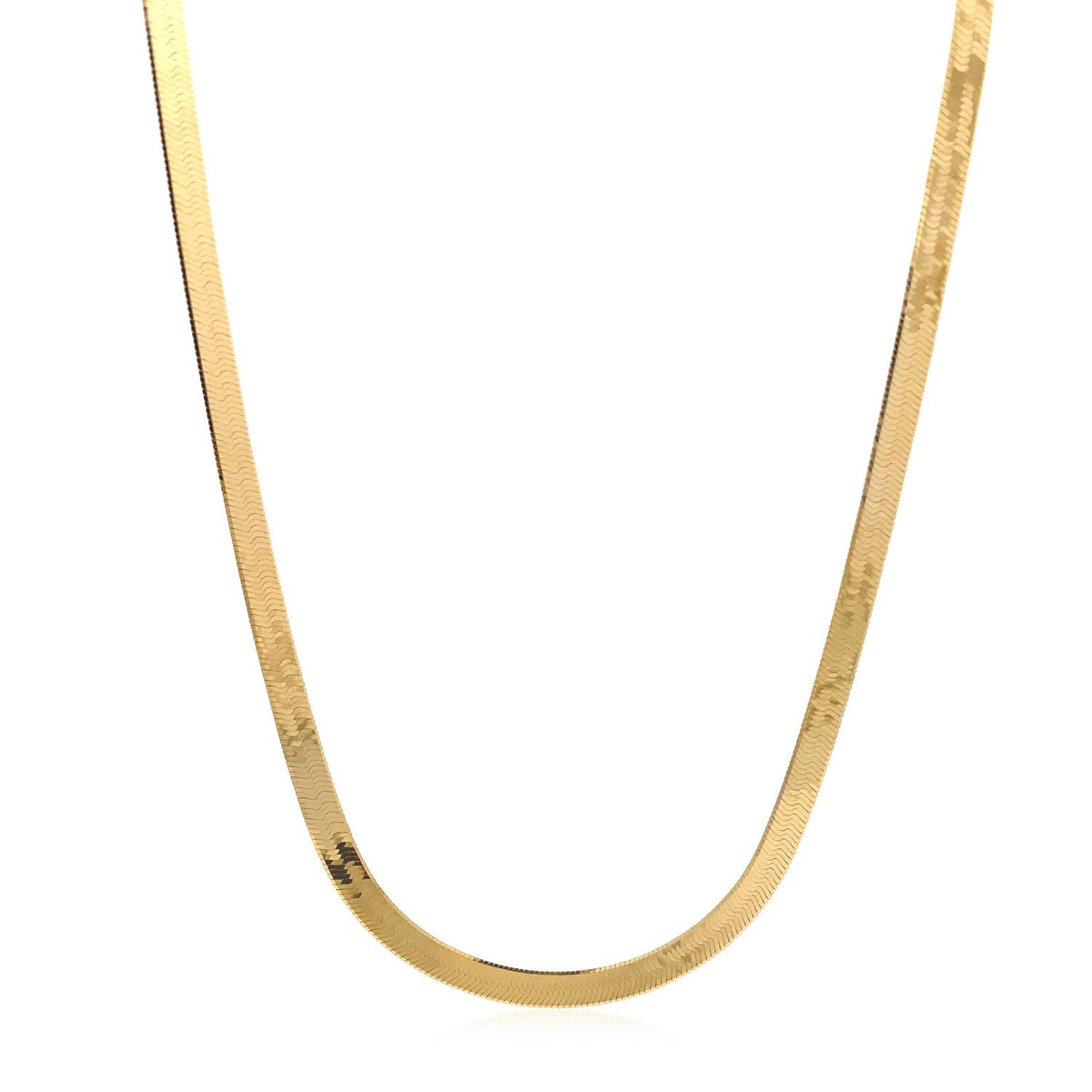 14k yellow gold super flex herringbone chain, 3.80mm by Avera Group, view 2