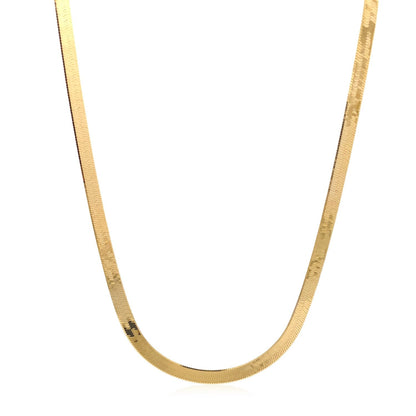 14k yellow gold super flex herringbone chain, 3.80mm by Avera Group, view 2