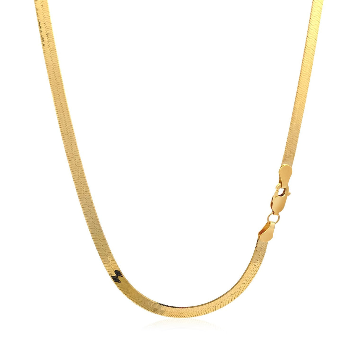 14k yellow gold super flex herringbone chain, 3.80mm by Avera Group, view 3