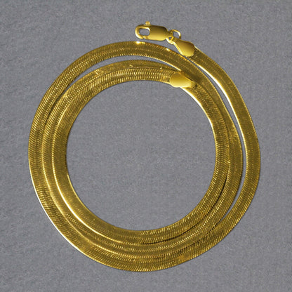 14k yellow gold super flex herringbone chain, 3.80mm by Avera Group, view 6