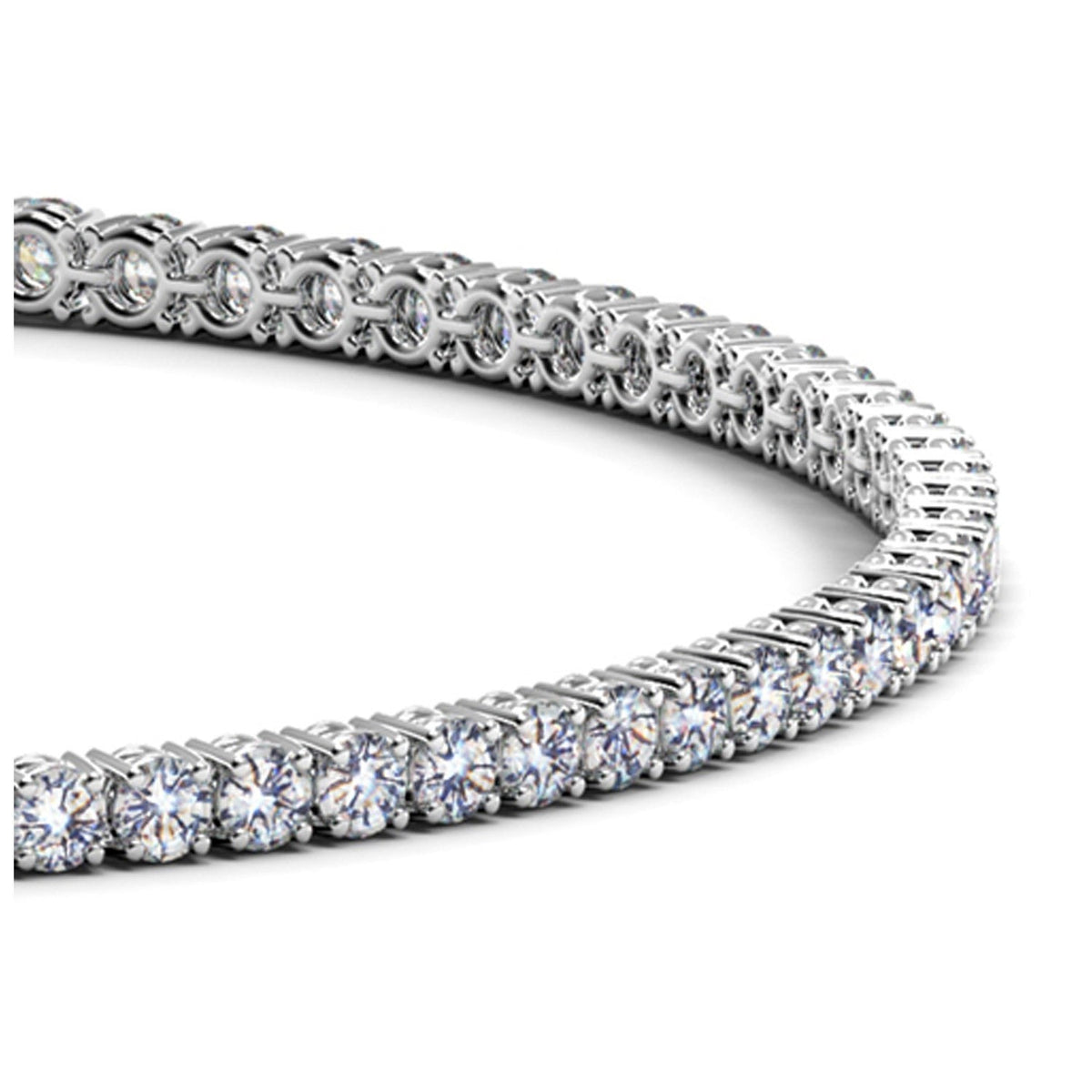 Lab Grown Round Diamond Tennis Bracelet in 14k White Gold (2 cctw F/G VS2/SI1) by Avera Group