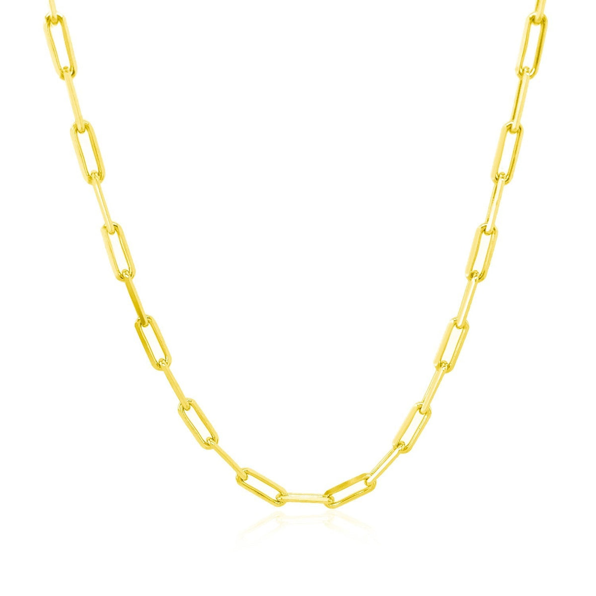 18k yellow gold paperclip chain, 2.50mm by Avera Group, view 2