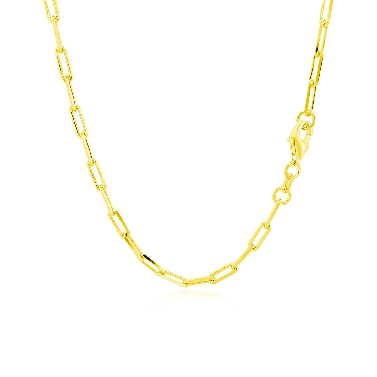18k yellow gold paperclip chain, 2.50mm by Avera Group, view 3
