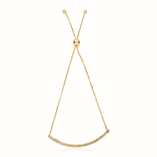 14k yellow gold chain and bar lariat style bracelet, Avera Group