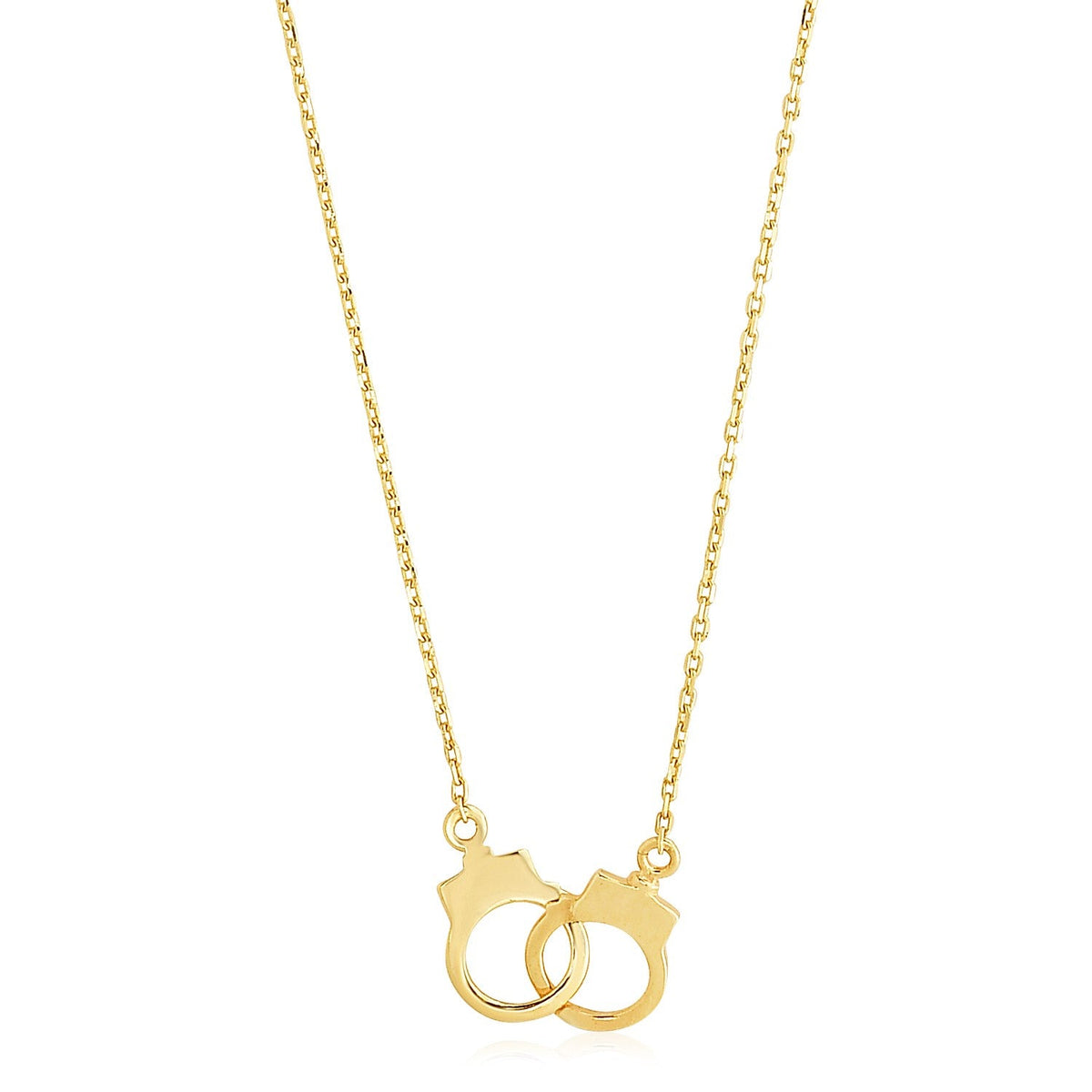 14k yellow gold interlocking handcuff necklace by Avera Group