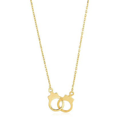 14k yellow gold interlocking handcuff necklace by Avera Group