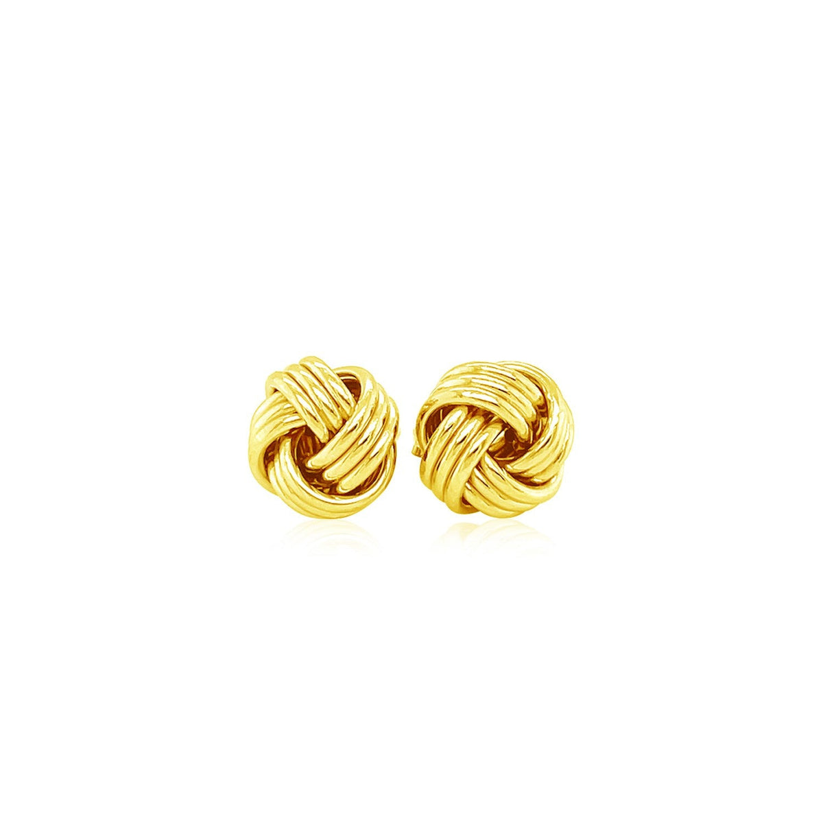Love Knot Post Earrings in 14k Yellow Gold by Avera Group