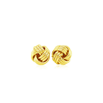 Love Knot Post Earrings in 14k Yellow Gold by Avera Group