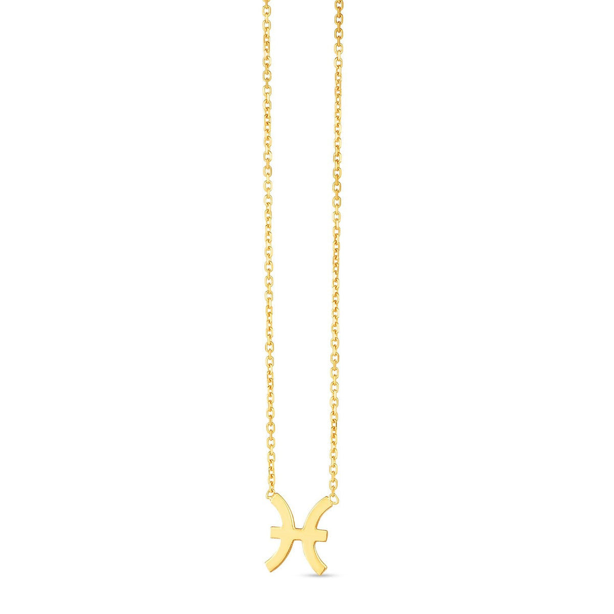 14k yellow gold Pisces zodiac sign necklace by Avera Group