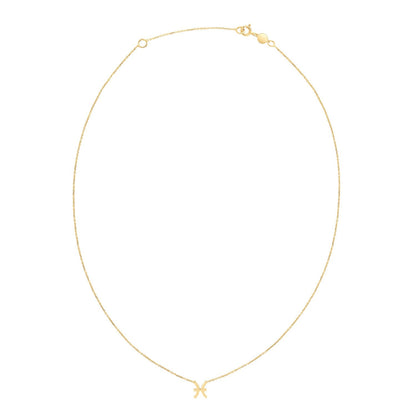 14k yellow gold Pisces zodiac sign necklace, Avera Group, view 2