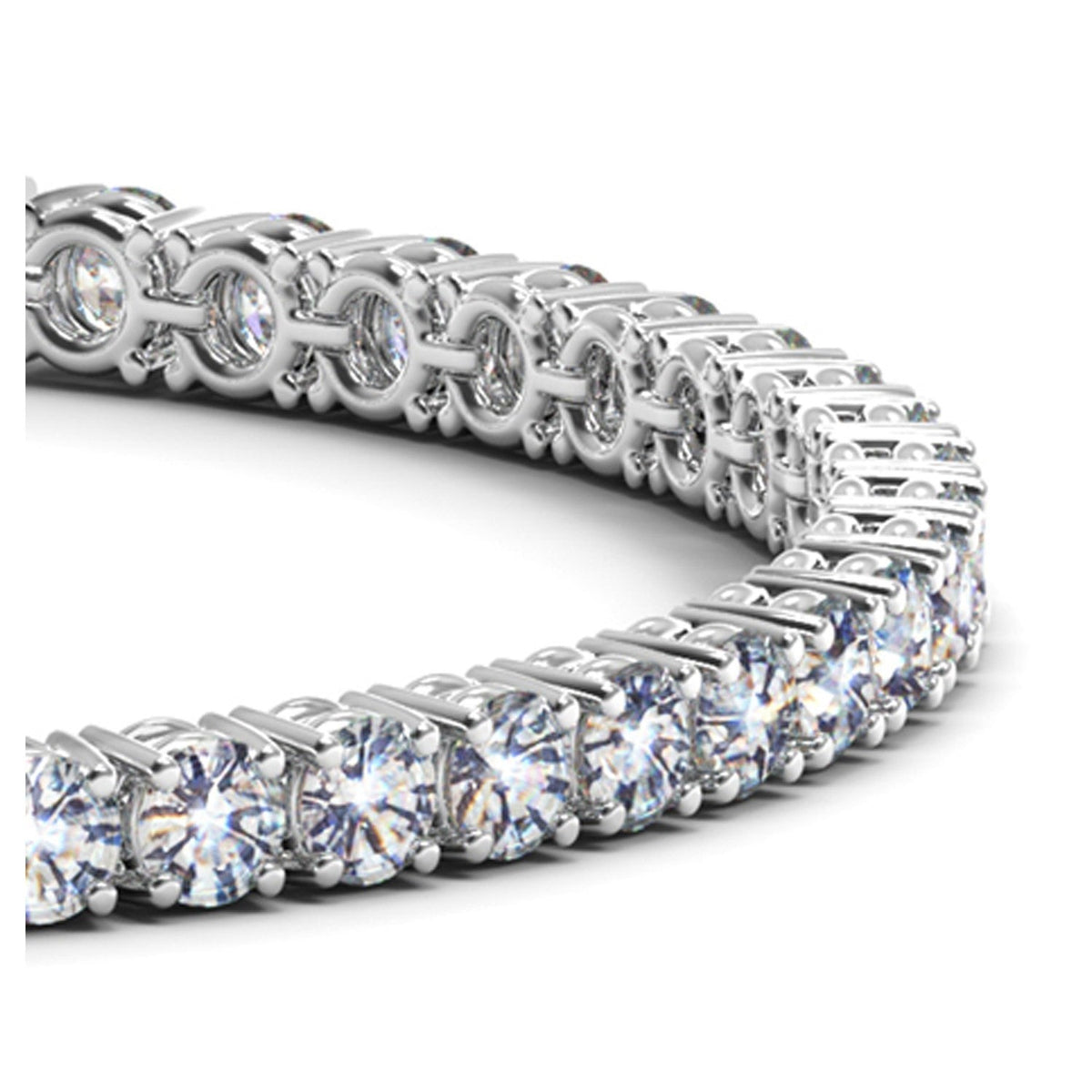 Lab Grown Round Diamond Tennis Bracelet in 14k White Gold (10 cctw F/G VS2/SI1) by Avera Group