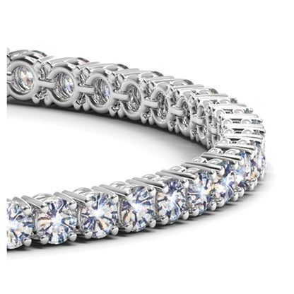 Lab Grown Round Diamond Tennis Bracelet in 14k White Gold (10 cctw F/G VS2/SI1) by Avera Group