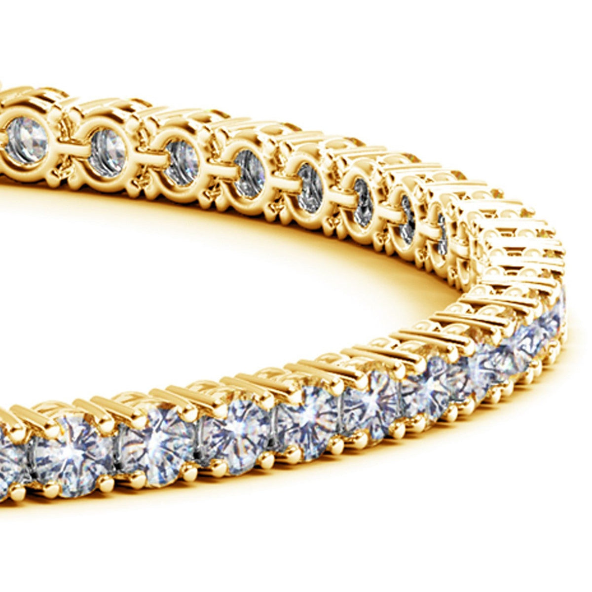 Lab Grown Round Diamond Tennis Bracelet in 14k Yellow Gold (7 cctw F/G VS2/SI1) by Avera Group