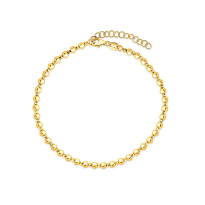 14k yellow gold polished spaced bead bracelet, 3mm by Avera Group, view 2