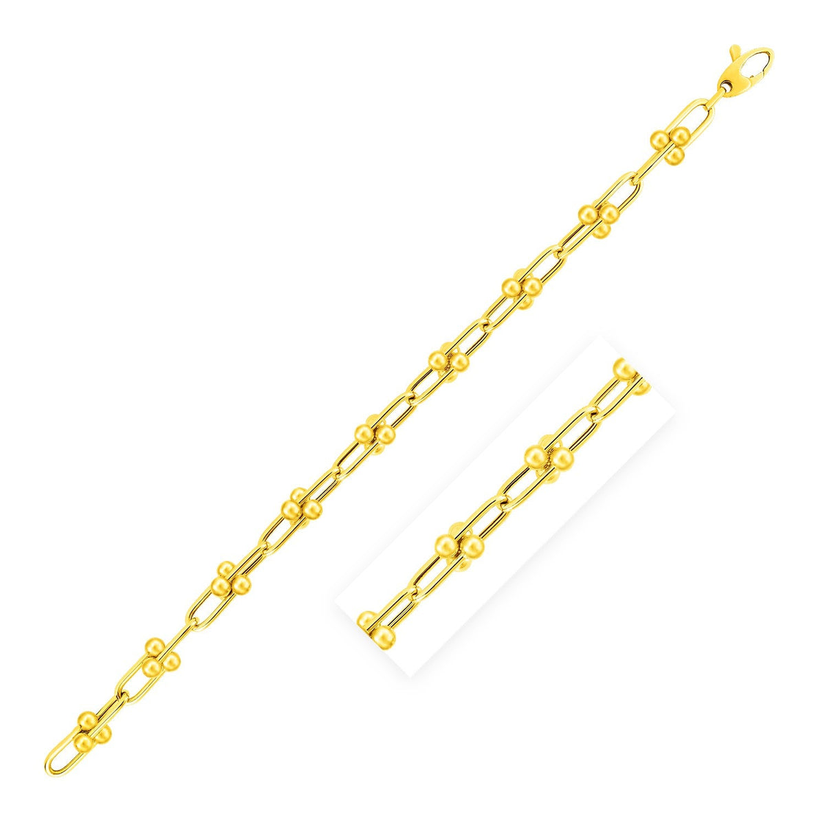 14k yellow gold 7 1/2 inch jax chain bracelet, 5mm, by Avera Group