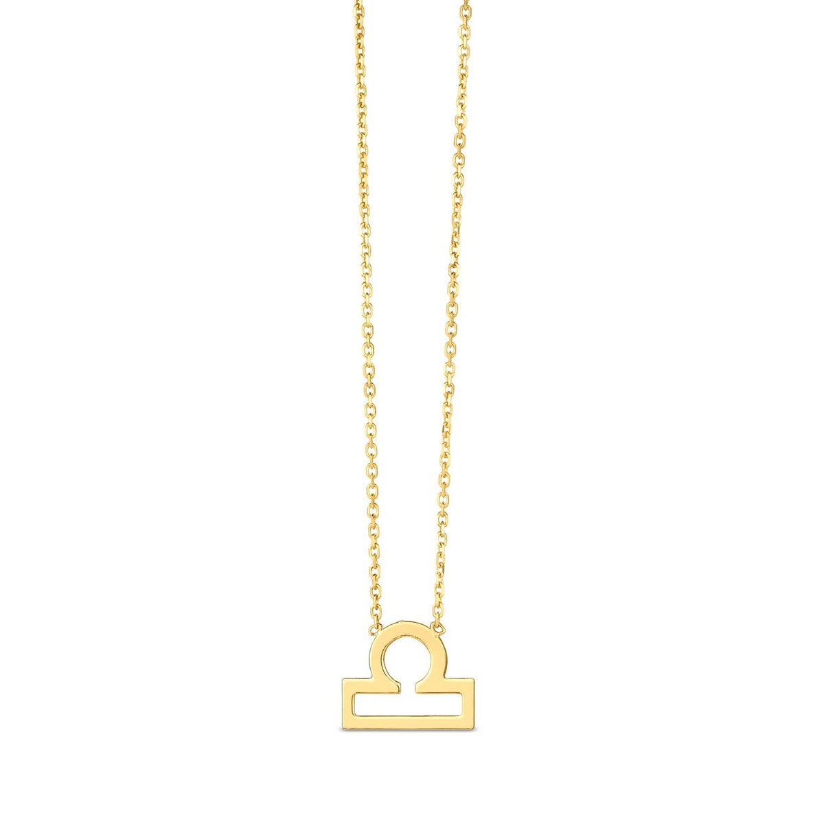 14k yellow gold Libra zodiac sign necklace by Avera Group