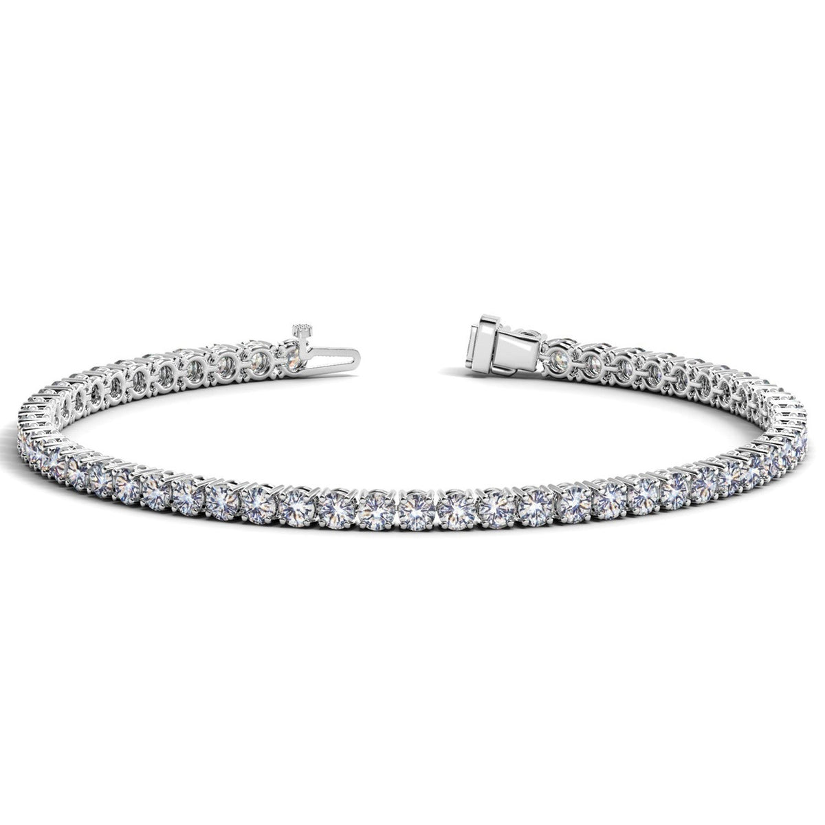 Lab Grown Round Diamond Tennis Bracelet in 14k White Gold (7 cctw F/G VS2/SI1) by Avera Group