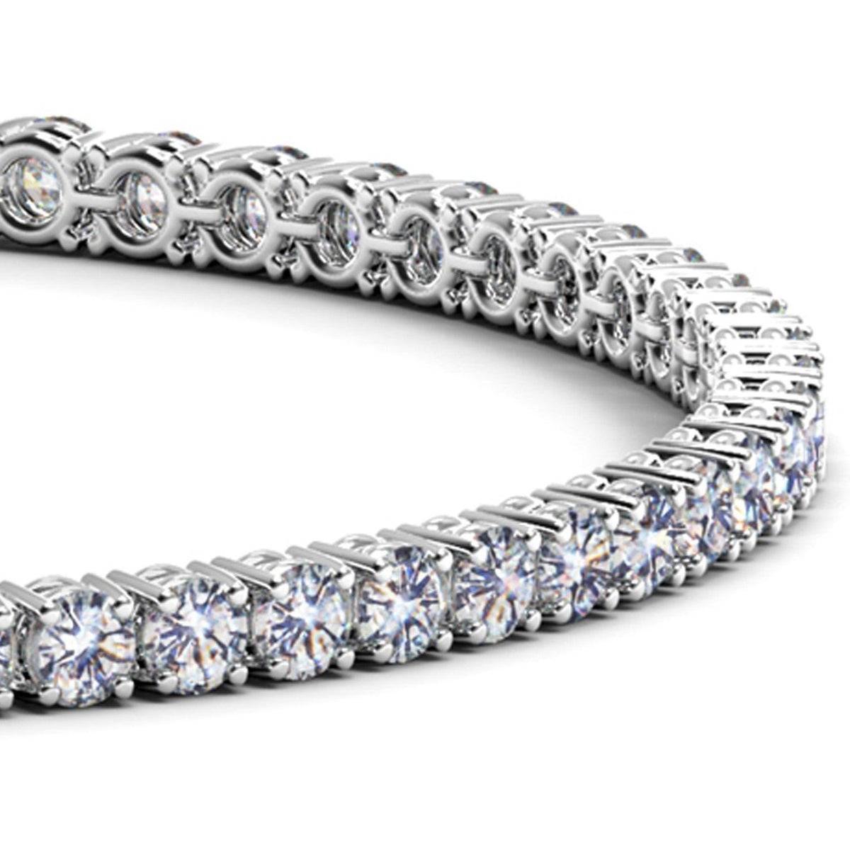 Lab Grown Round Diamond Tennis Bracelet in 14k White Gold (7 cctw F/G VS2/SI1) by Avera Group