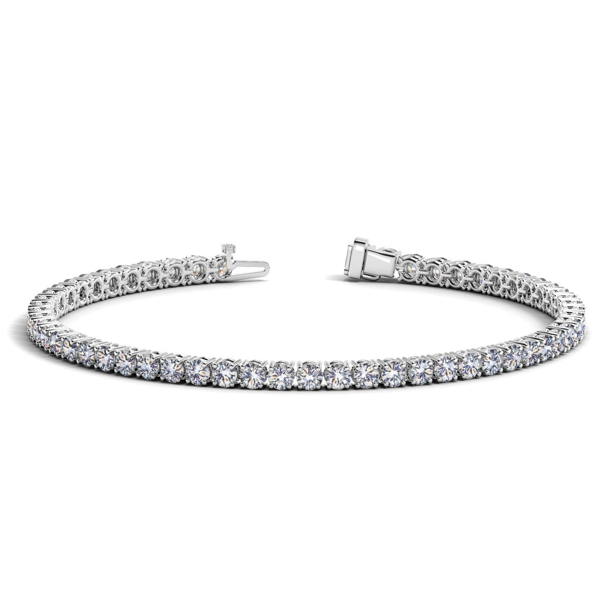 Lab Grown Round Diamond Tennis Bracelet in 14k White Gold (5 cctw F/G VS2/SI1) by Avera Group
