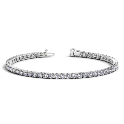 Lab Grown Round Diamond Tennis Bracelet in 14k White Gold (5 cctw F/G VS2/SI1) by Avera Group