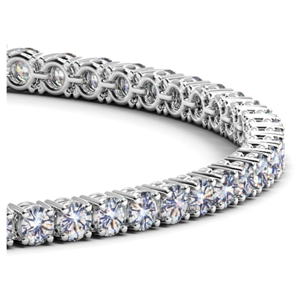 Lab Grown Round Diamond Tennis Bracelet in 14k White Gold (5 cctw F/G VS2/SI1) by Avera Group