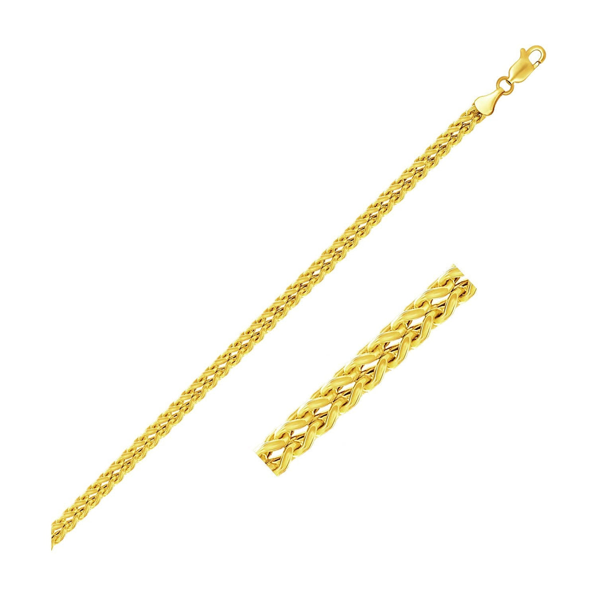 14k yellow gold square franco chain, 3.00mm by Avera Group