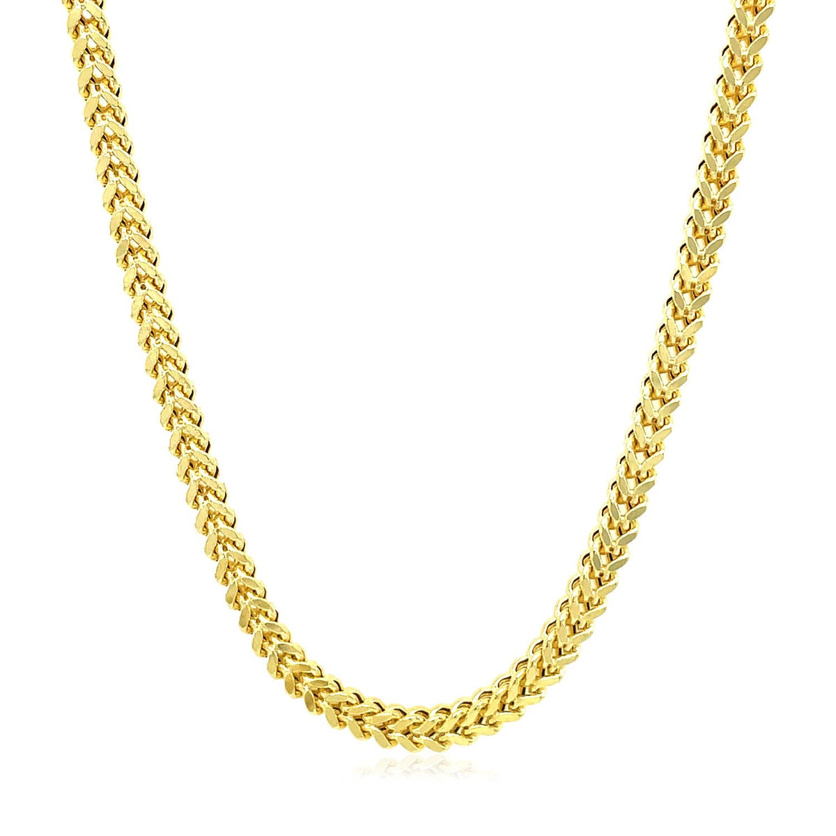 14k yellow gold square franco chain, 3.00mm by Avera Group, view 2
