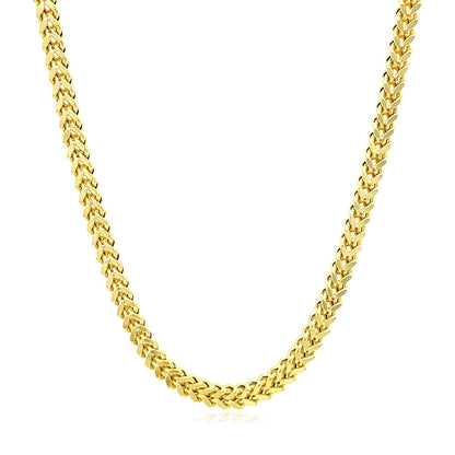 14k yellow gold square franco chain, 3.00mm by Avera Group, view 2
