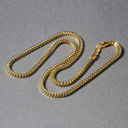 14k yellow gold square franco chain, 3.00mm by Avera Group, view 4