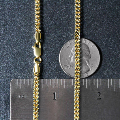 14k yellow gold square franco chain, 3.00mm by Avera Group, view 6