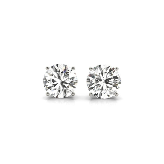 4 ct. tw. IGI lab grown round diamond stud earrings in 14k white gold by Avera Group