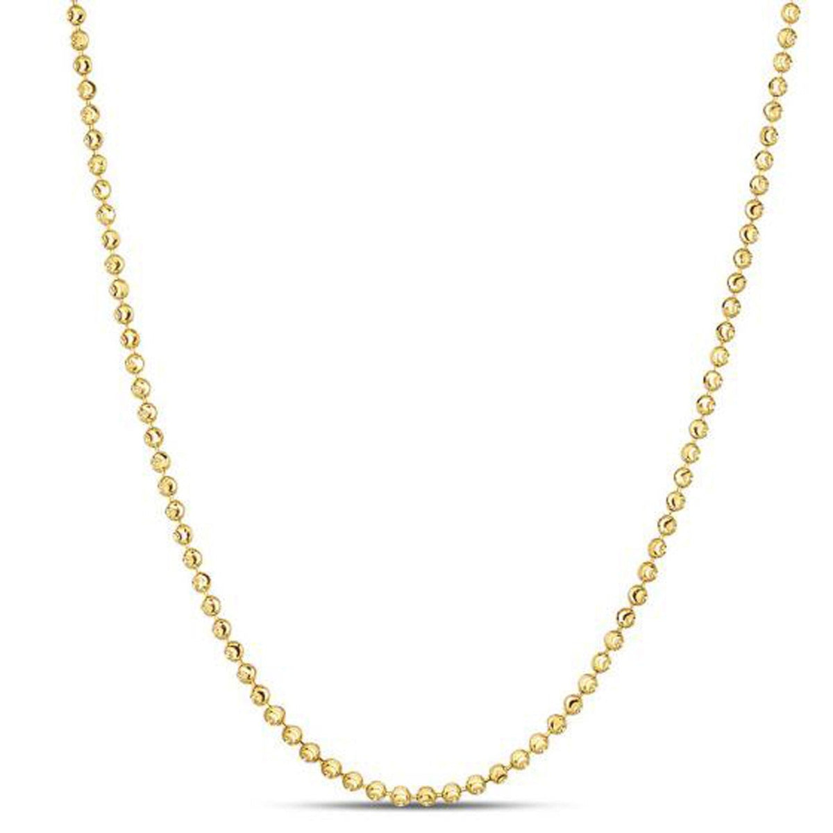 Moon Cut Bead Chain in 14k Yellow Gold (2.0 mm) by Avera Group