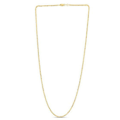 Moon Cut Bead Chain in 14k Yellow Gold (2.0 mm) by Avera Group