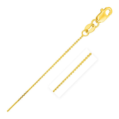 14k yellow gold cable link chain, 0.50mm, lobster clasp, Avera Group