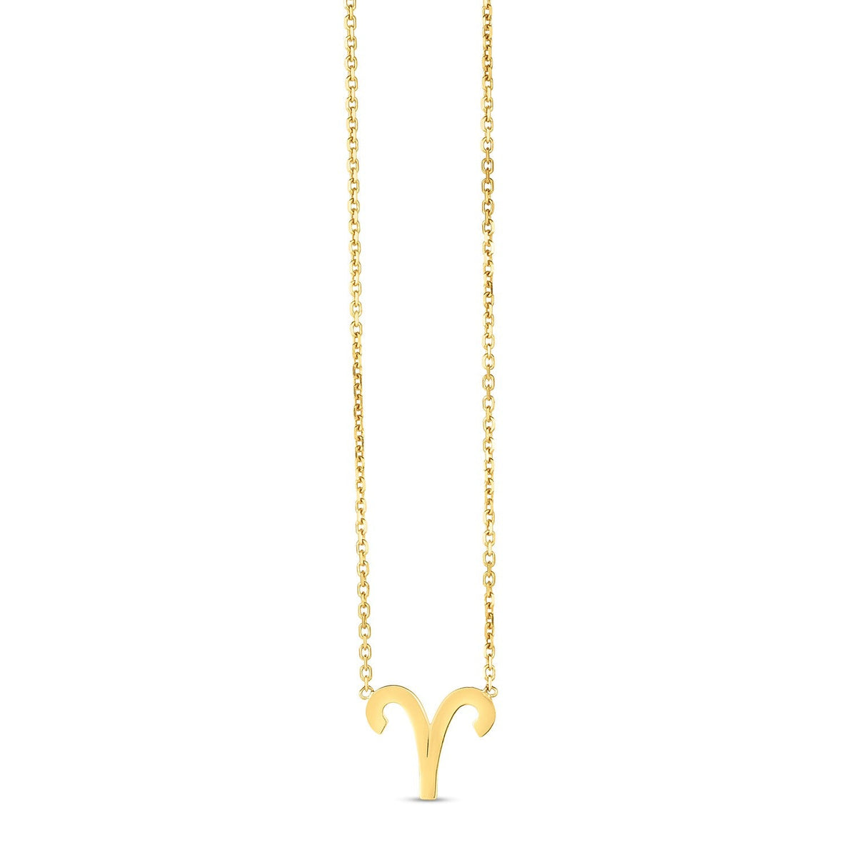 14k yellow gold Aries zodiac necklace by Avera Group