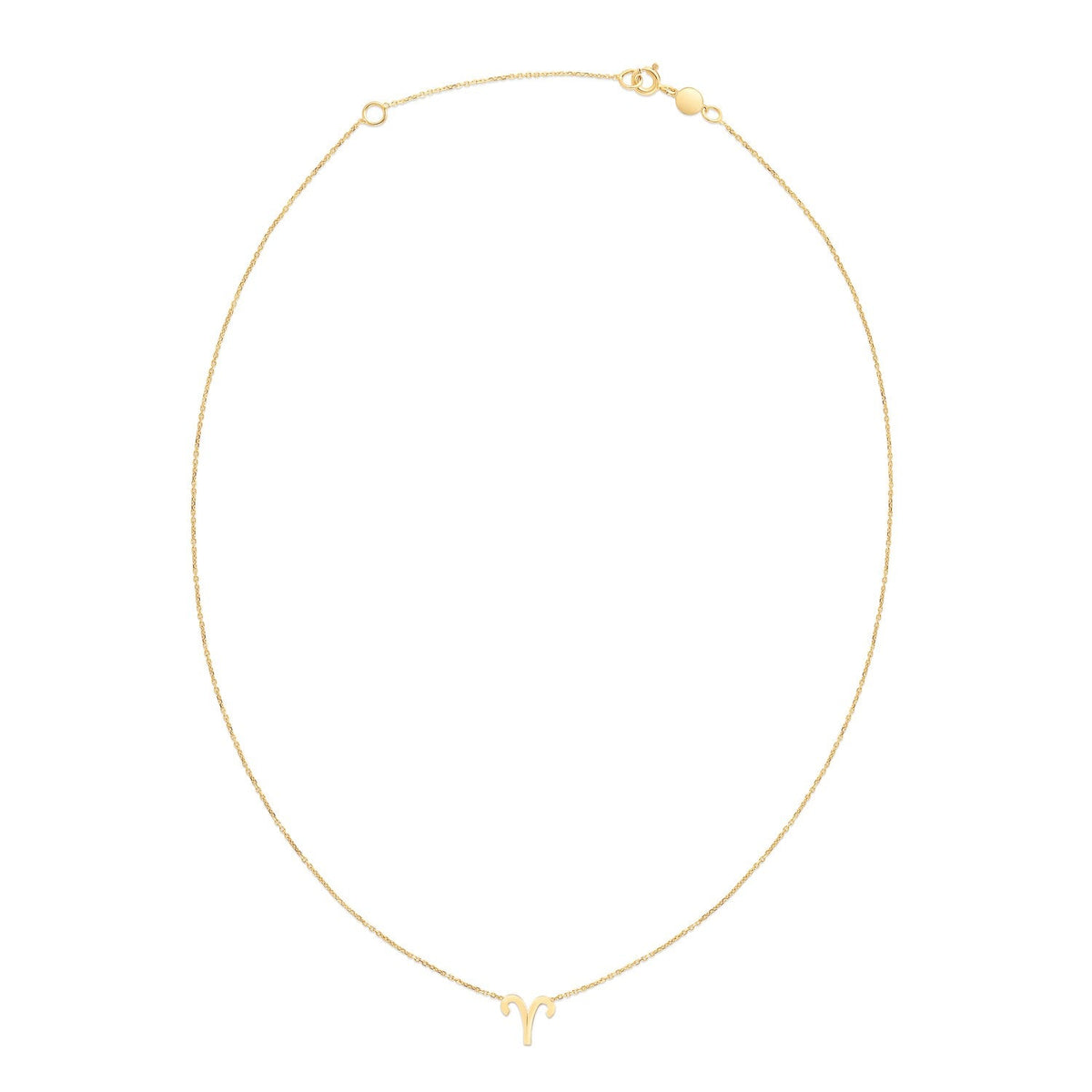 14k yellow gold Aries zodiac necklace, Avera Group, view 2