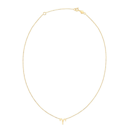 14k yellow gold Aries zodiac necklace, Avera Group, view 2