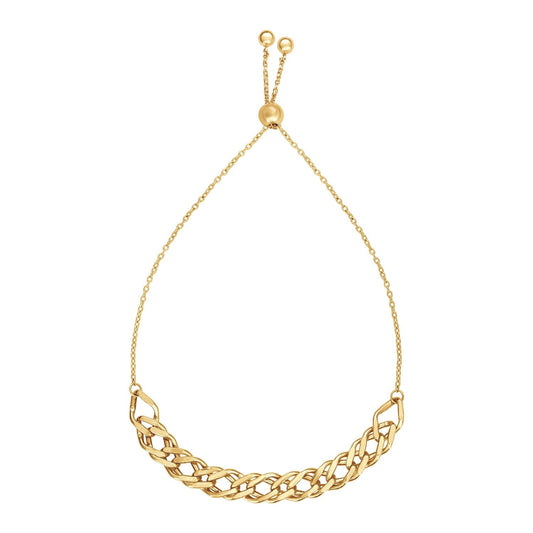 Adjustable Chain Bracelet in 14k Yellow Gold by Avera Group