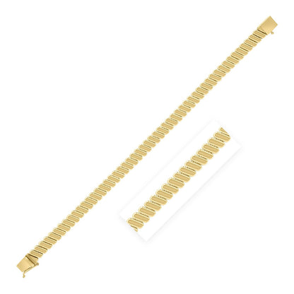 14k yellow gold rib link bracelet by Avera Group