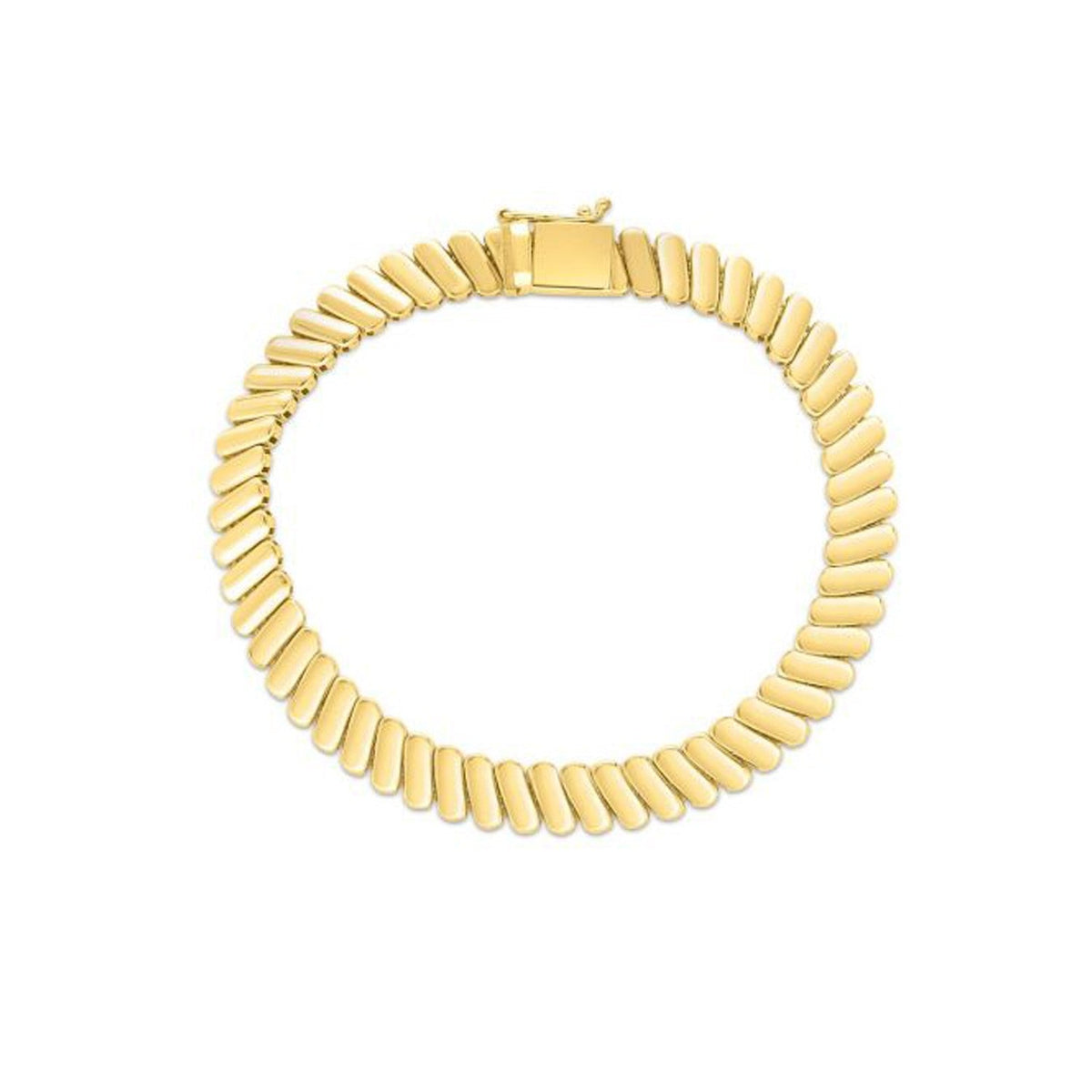 14k yellow gold rib link bracelet, Avera Group, view 2