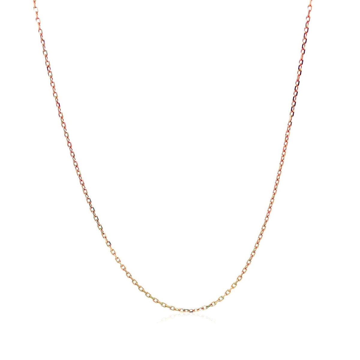 18k rose gold diamond-cut cable link chain, 0.75mm by Avera Group, view 2