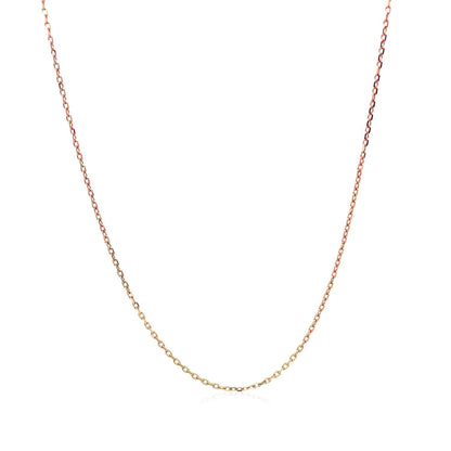 18k rose gold diamond-cut cable link chain, 0.75mm by Avera Group, view 2