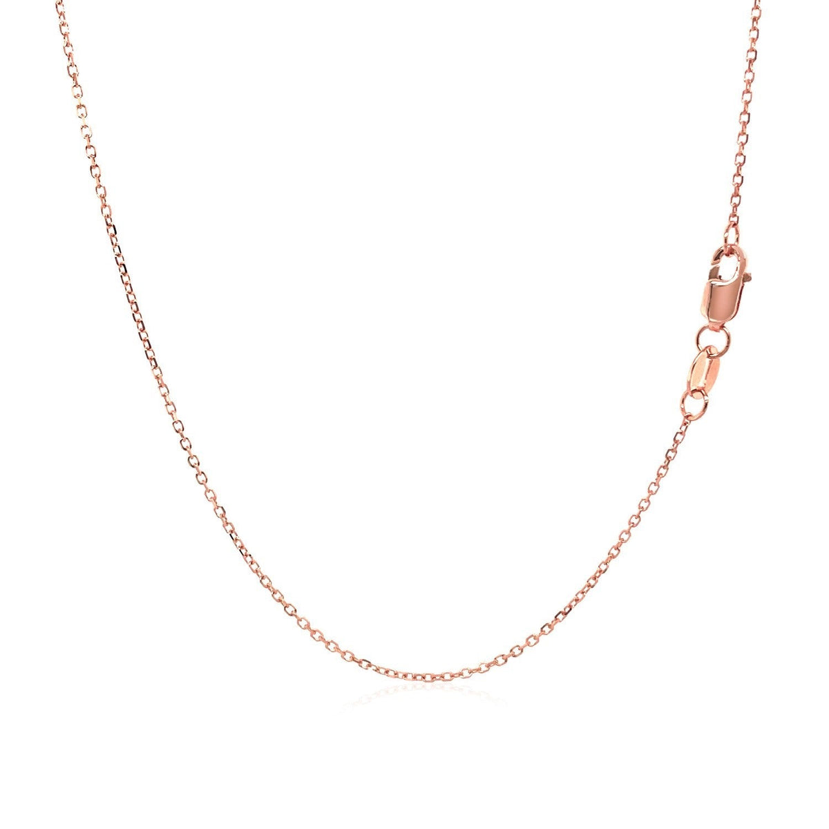 18k rose gold diamond-cut cable link chain, 0.75mm by Avera Group, view 3