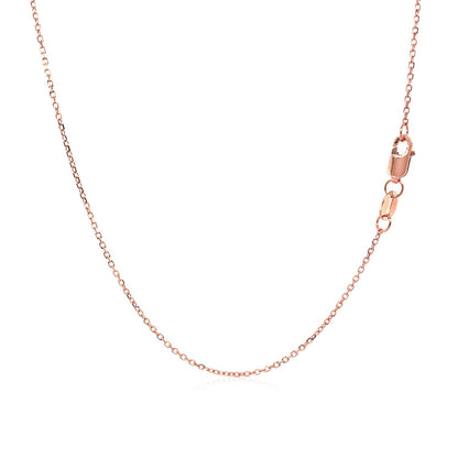 18k rose gold diamond-cut cable link chain, 0.75mm by Avera Group, view 3