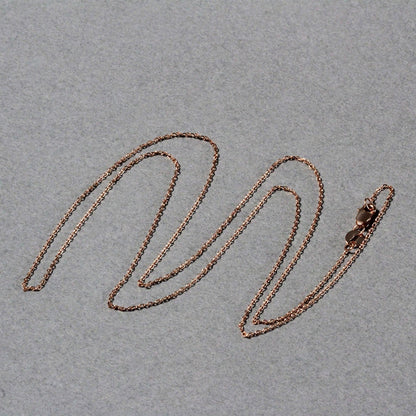 18k rose gold diamond-cut cable link chain, 0.75mm by Avera Group, view 5