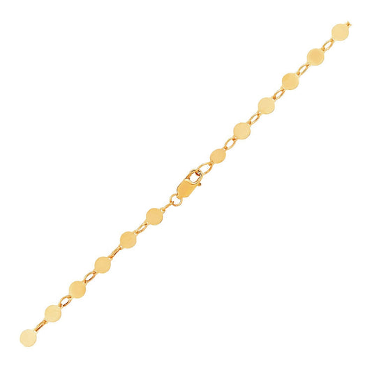 14k yellow gold bracelet with polished circles by Avera Group