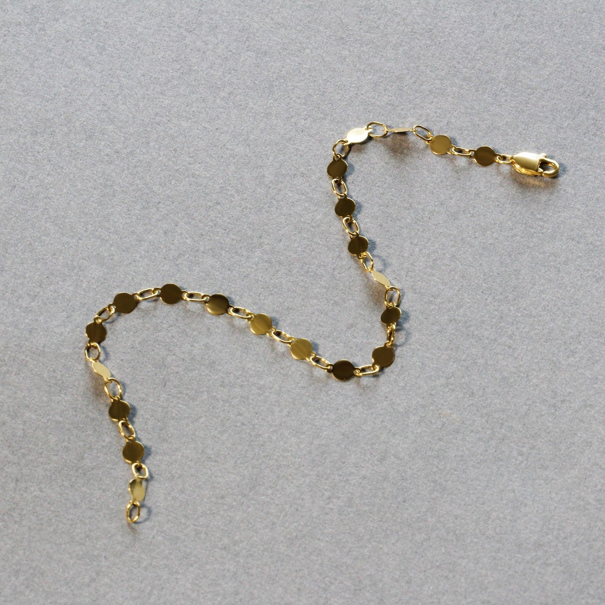 14k yellow gold bracelet with polished circles, Avera Group, view 2