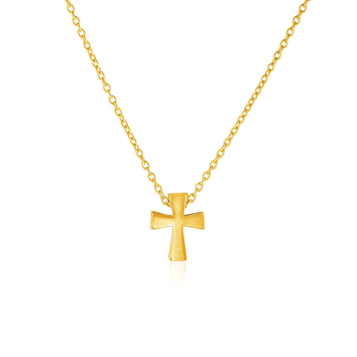 14k yellow gold petite cross necklace, 18 inch by Avera Group
