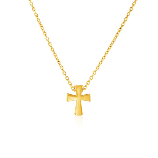 14k yellow gold petite cross necklace, 18 inch by Avera Group
