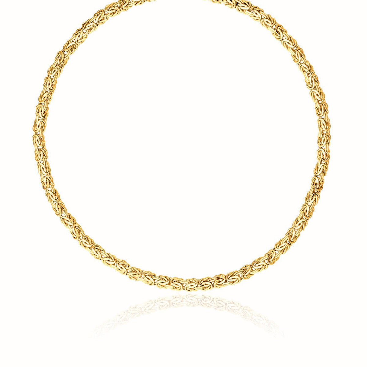 18 inch 14k yellow gold fancy Byzantine chain necklace by Avera Group